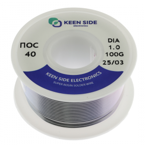 Изображение Припой Sn40/Pb60-d1.0-100g ПОС 40