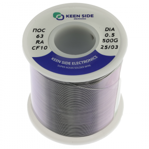 Изображение Припой Sn63/Pb37-d0.5-500g flux RA KS10 ПОС 63