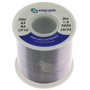 Изображение Припой Sn63/Pb37-d1.0-500g flux RA KS10 ПОС 63