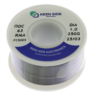 Изображение Припой Sn63/Pb37-d1.0-250g flux RMA KS5005 ПОС 63