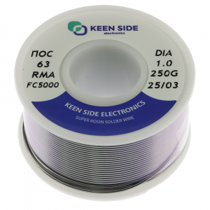 Изображение Припой Sn63/Pb37-d1.0-250g flux RMA KS5000 ПОС 63