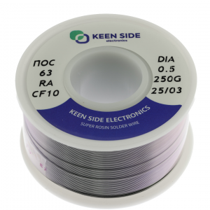 Изображение Припой Sn63/Pb37-d0.5-250g flux RA KS10 ПОС 63