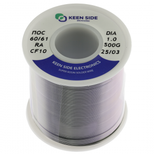 Изображение Припой Sn60/Pb40-d1.0-500g flux RA KS10 ПОС 60/61