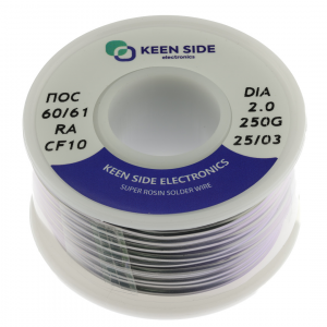 Изображение Припой Sn60/Pb40-d2.0-250g flux RA KS10 ПОС 60/61