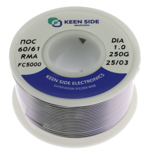 Изображение Припой Sn60/Pb40-d1.0-250g flux RMA KS5000 ПОС 60/61