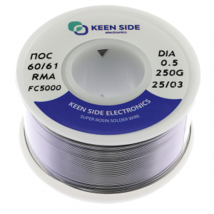 Изображение Припой Sn60/Pb40-d0.5-250g flux RMA KS5000 ПОС 60/61