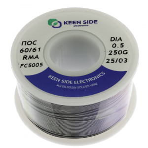 Изображение Припой Sn60/Pb40-d0.5-250g flux RMA KS5005 ПОС 60/61