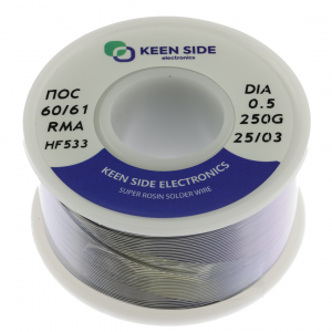 Изображение Припой Sn60/Pb40-d0.5-250g flux RMA KS533 ПОС 60/61