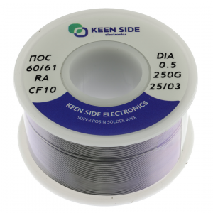 Изображение Припой Sn60/Pb40-d0.5-250g flux RA KS10 ПОС 60/61