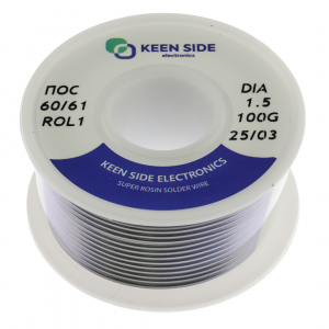 Изображение Припой Sn60/Pb40-d1.5-100g flux ROL1 ПОС 60/61
