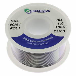 Изображение Припой Sn60/Pb40-d1.0-100g flux ROL1 ПОС 60/61