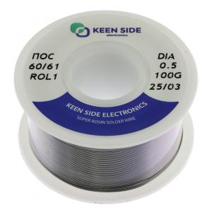 Изображение Припой Sn60/Pb40-d0.5-100g flux ROL1 ПОС 60/61