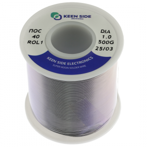 Изображение Припой Sn40/Pb60-d1.0-500g flux ROL1 ПОС 40