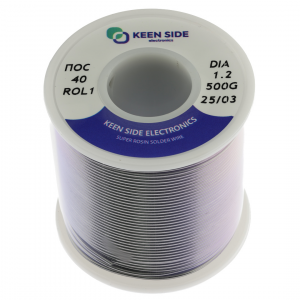 Изображение Припой Sn40/Pb60-d1.2-500g flux ROL1 ПОС 40