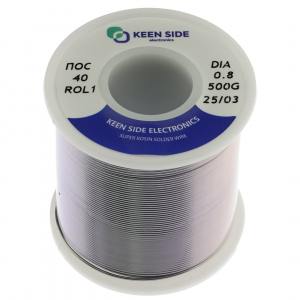 Изображение Припой Sn40/Pb60-d0.8-500g flux ROL1 ПОС 40