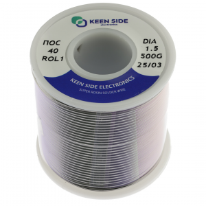 Изображение Припой Sn40/Pb60-d1.5-500g flux ROL1 ПОС 40