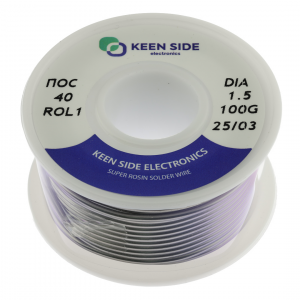 Изображение Припой Sn40/Pb60-d1.5-100g flux ROL1 ПОС 40