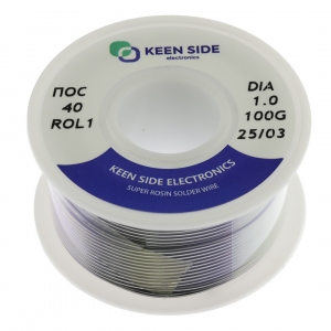 Изображение Припой Sn40/Pb60-d1.0-100g flux ROL1 ПОС 40