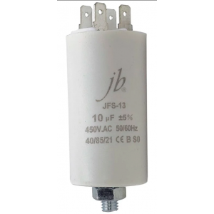 Изображение Конденсатор пусковой 60uF 450VAC 10% 50x116mm, 4 клеммы, с болтом / JFS-13-60/450-10%