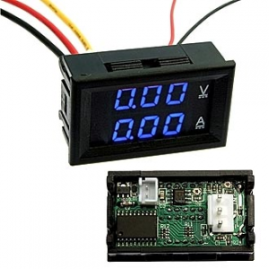 Изображение Щитовой цифровой прибор 0-100V 0-10A Blue