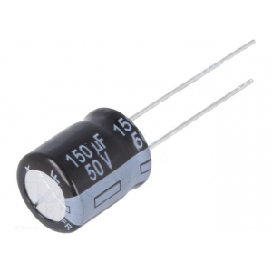 Изображение Конденсатор электролитический низкий импеданс 150uF 50V 20% 10х12.5mm / EEUFR1H151