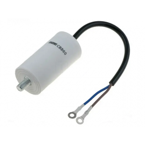 Изображение Конденсатор пусковой 16uF 450V 5% провод + клеммы / CBB60G-16/450