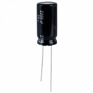 Изображение Конденсатор электролитический 2200uF 25V 20% 105C 12.5x25mm / ECA1EHG222