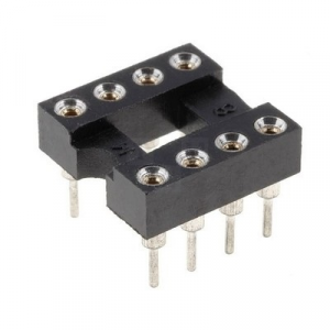 Изображение Панелька для микросхем GOLD-8P / 8pin, 2.54 шаг, 7.62 ряд, цанга