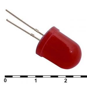 Изображение Светодиод 10 mm red 30 mCd 20