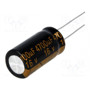 Изображение Конденсатор электролитический 4700uF 16V 16x25 105C 20% / EWH1CM472L25OT