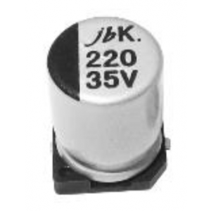 Изображение Конденсатор электролитический SMD JCK 100uF 25V 20% 6.3x7.7mm 105C SMD / JCK1E101M063077