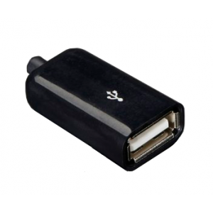 Изображение Разъём USB-F/B / гнездо USB на кабель черное (A18)