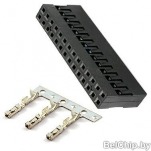 Изображение Разъём BLD 2x14 (T) / BLD-28 гнездо на кабель шаг 2.54 с контактами
