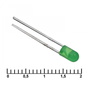 Изображение Светодиод 3 mm green 30 mCd 20