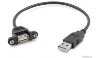 изображение CAB-USB-M-F-05 / штекер USB-A 2.0 на гнездо USB-A 2.0, на панель, 0.5м