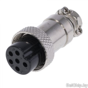 Изображение Разъем цилиндрический MIC-6P/F (MIC326) / гнездо 6pin на кабель