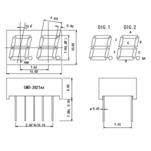 Изображение Светодиодный индикатор GND-2821BUG-21