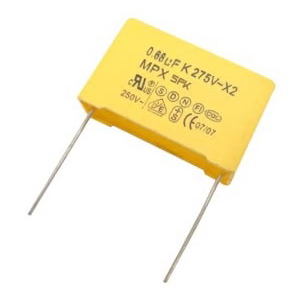 Изображение Конденсатор плёночный CLASS X2-MKP 0,68uF 275VAC 10% P:22,5mm