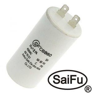 Изображение Пусковой конденсатор CBB60 20uF 450V (SAIFU)