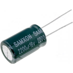 Изображение Конденсатор электролитический низкий импеданс 2200uF 16V 20% / GF2200/16