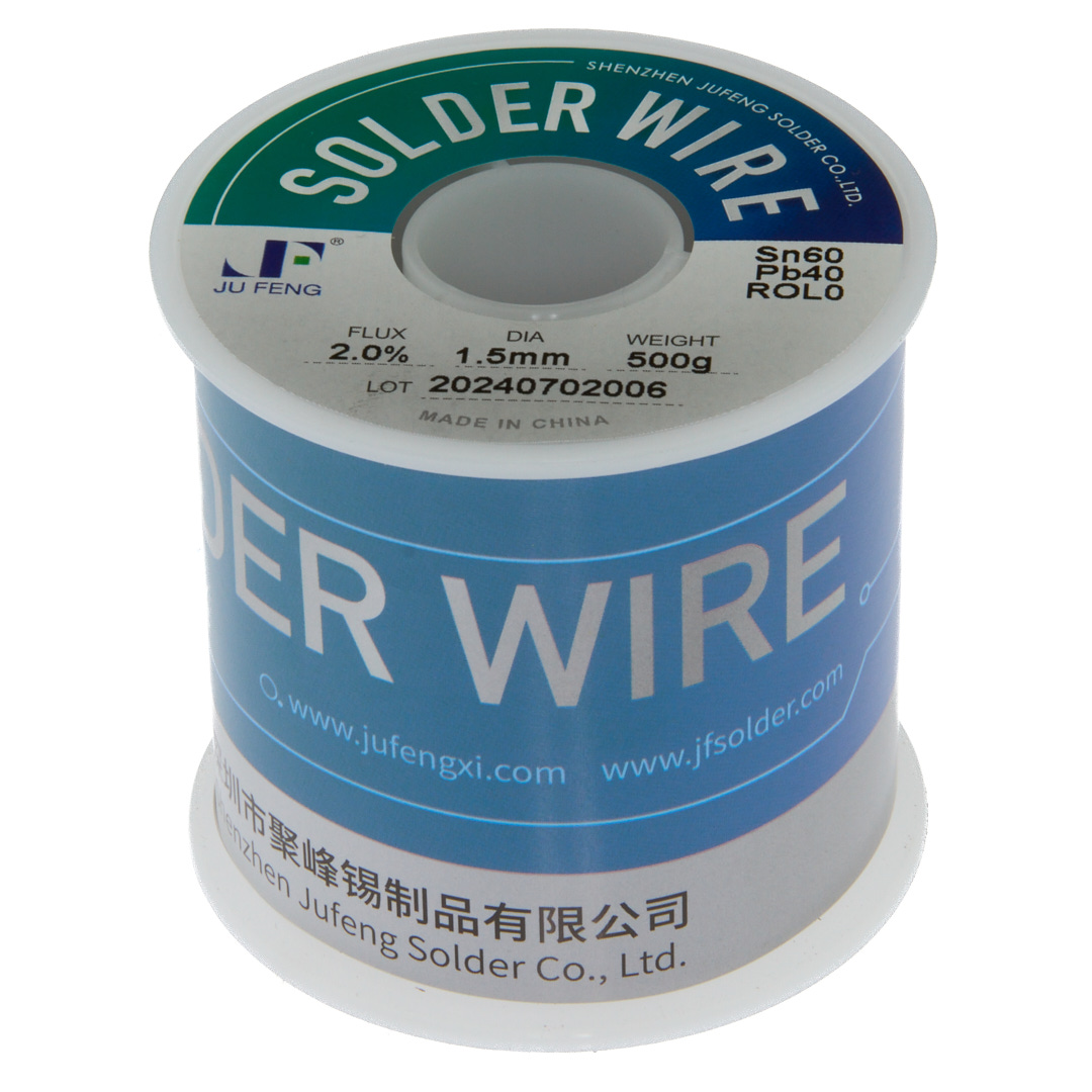 Sn60Pb40 flux ROL0 2.0% 1.5mm 500g reel — Jufeng