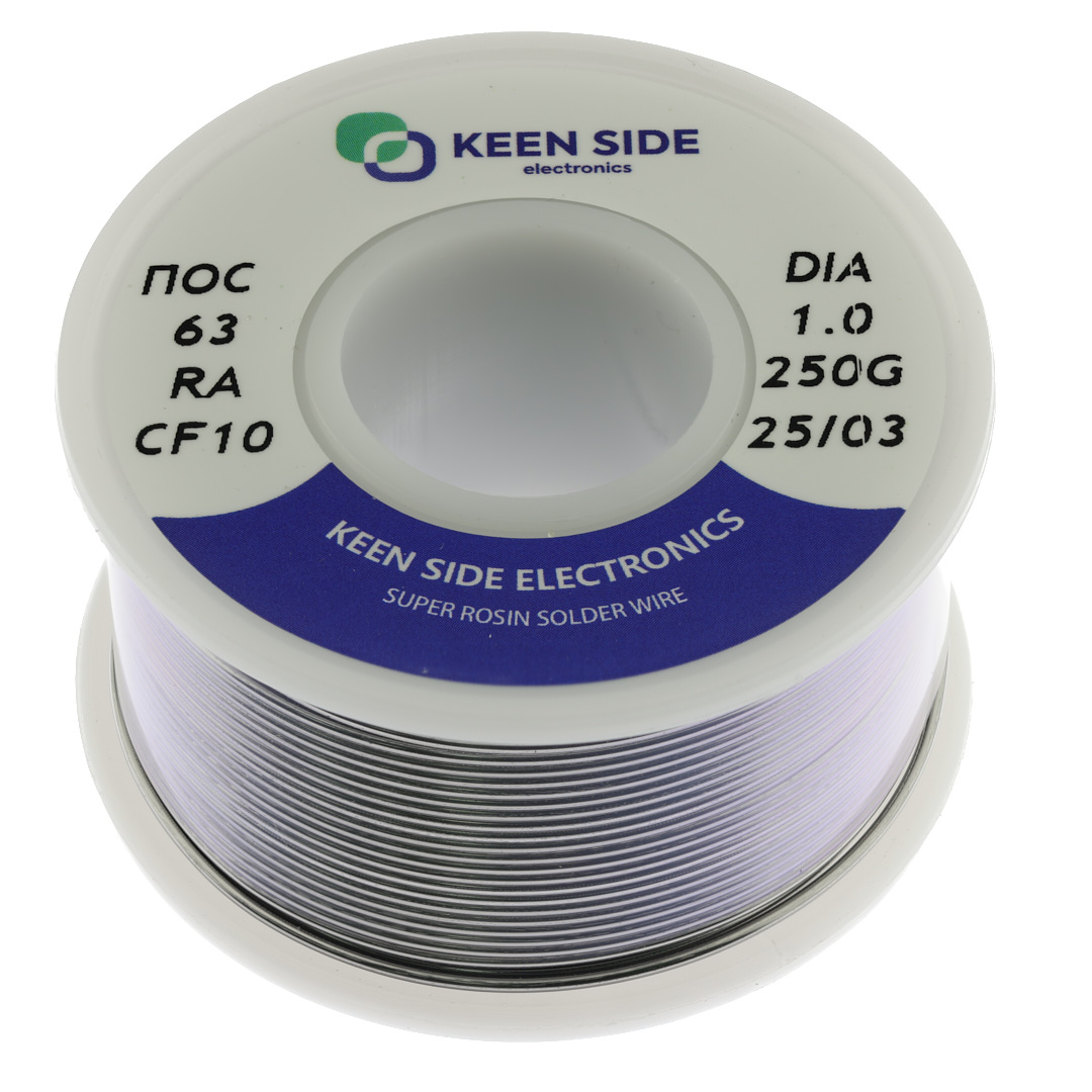 Припой Sn63/Pb37-d1.0-250g flux RA KS10 ПОС 63