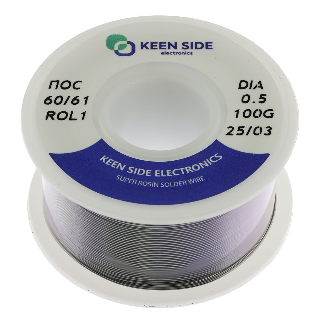 Припой Sn60/Pb40-d0.5-100g flux ROL1 ПОС 60/61