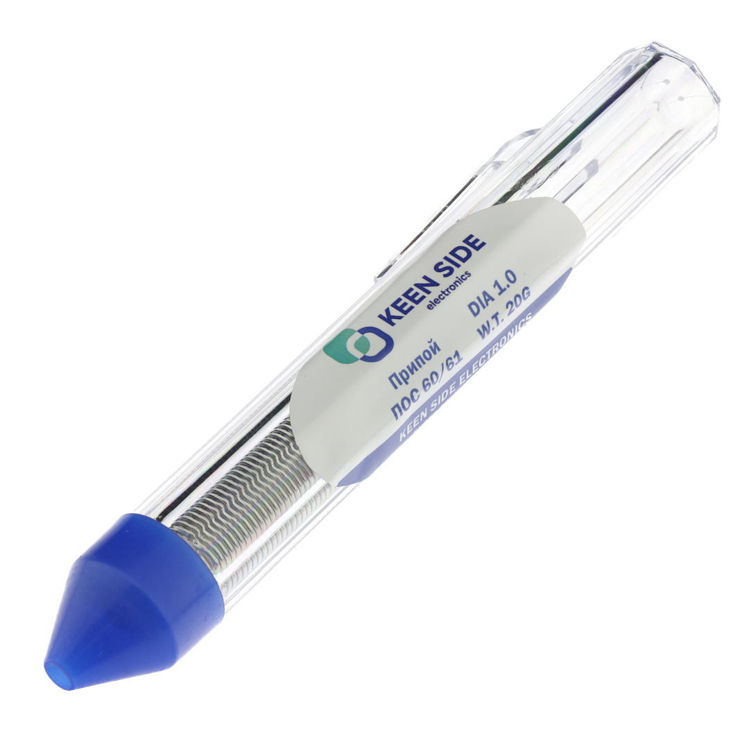 Припой Sn60/Pb40-d1.0-20g-tube flux ROL1 ПОС 60/61